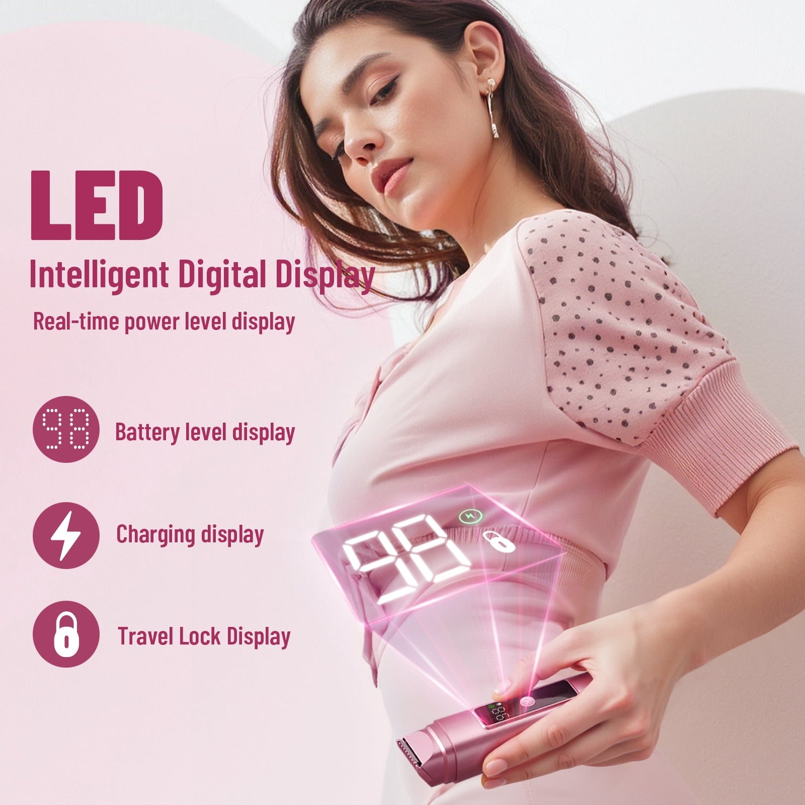 Nogroa 2 in 1 Women Electric Shaver, Dual Head Bikini Trimmer for Women, IPX7 Waterproof Wet & Dry Body Pubic Hair Trimmer, Cordless Lady Electric Razor for Face, Underarm & Legs, Pink - High Quality Product Image