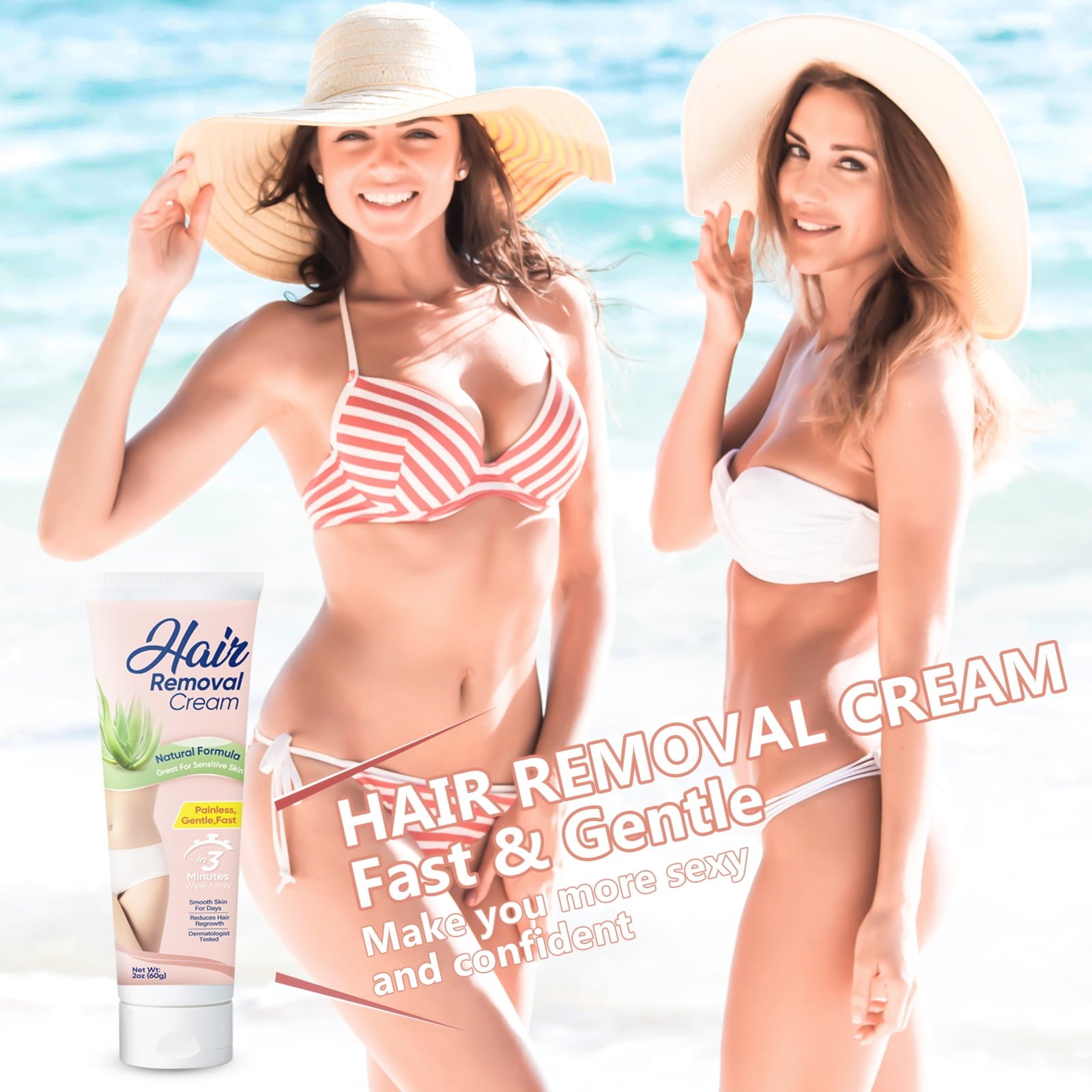 Hair Removal Cream with Spatula, Gentel Hair Remover for Body Legs Arms - High Quality Product Image