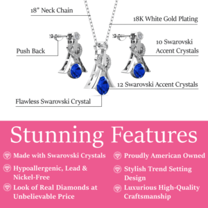 Alternative view of Cate & Chloe Serenity September Birthstone 18k White Gold Plated Women Jewelry Set, Swarovski Crystal