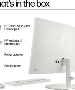 HP 22 Inch All-in-One Desktop Computer Intel Quad Core Processor FHD Display 16GB DDR5 RAM 640GB SSD WiFi 6 Bluetooth Windows 11 Pro - High Quality Product Image