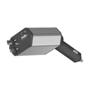 Alternative view of Zsou 4-in-1 Retractable Car Charger, USB-C & Lightning Cables with Dual USB Ports for Vehicle Use