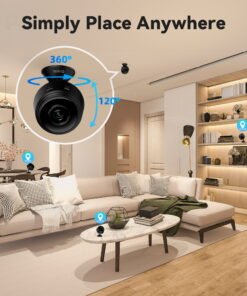 Oraolo Indoor Security Camera, 1080P Clear Night Vision, Home Surveillance Camera, Wireless Small Camera for Home Security Monitoring, Black - High Quality Product Image