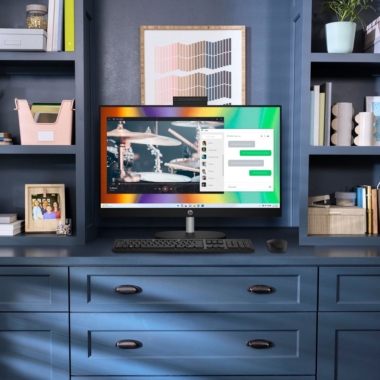 HP 27 inch Touch All-in-One Windows Desktop AMD Ryzen 7-7730U 12GB RAM 1TB SSD Jet Black - Image 5