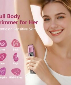 Nogroa 2 in 1 Women Electric Shaver, Dual Head Bikini Trimmer for Women, IPX7 Waterproof Wet & Dry Body Pubic Hair Trimmer, Cordless Lady Electric Razor for Face, Underarm & Legs, Pink - High Quality Product Image