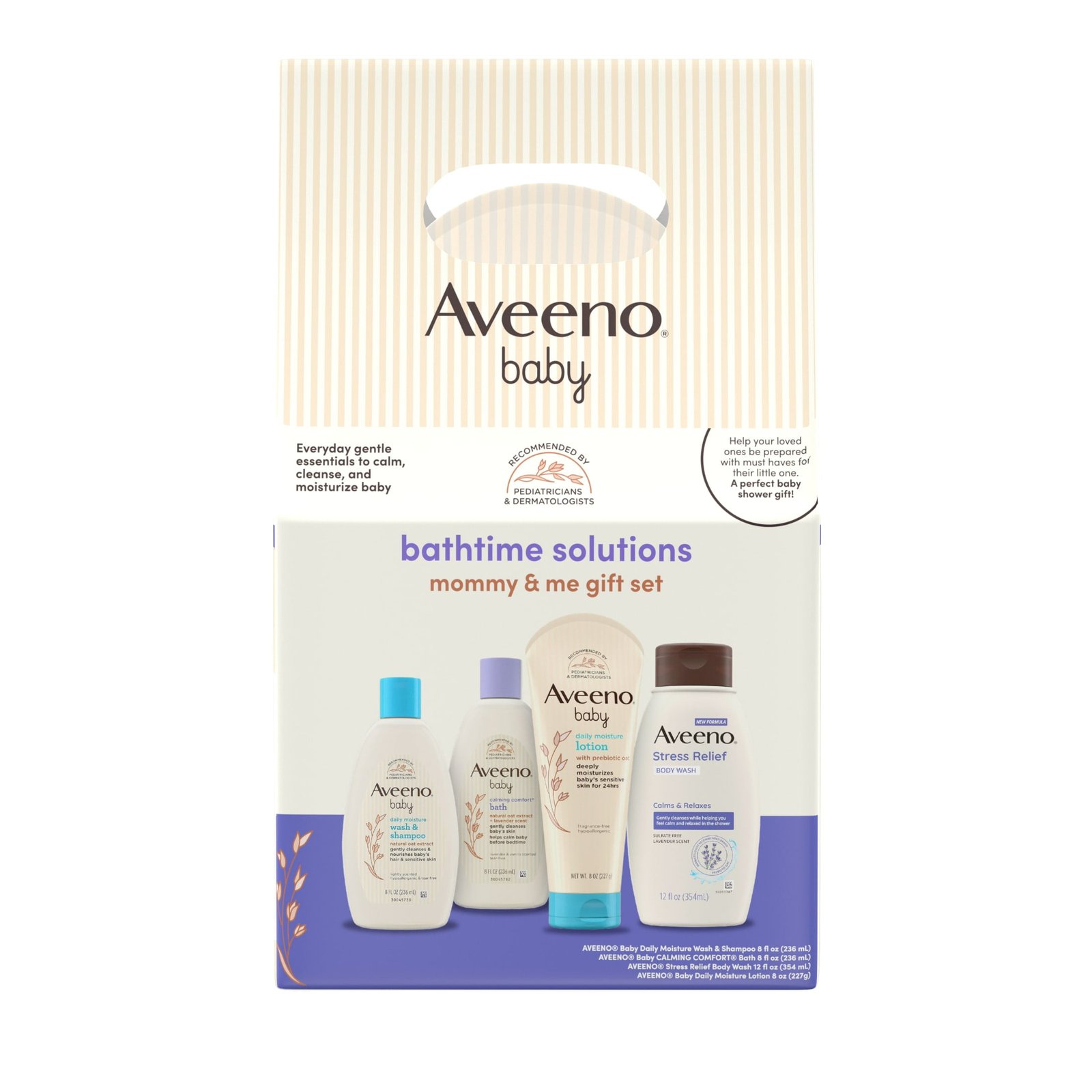 Aveeno Baby Bathtime Solutions Mommy & Me Gift Set, Oat, 4 items - Image 3