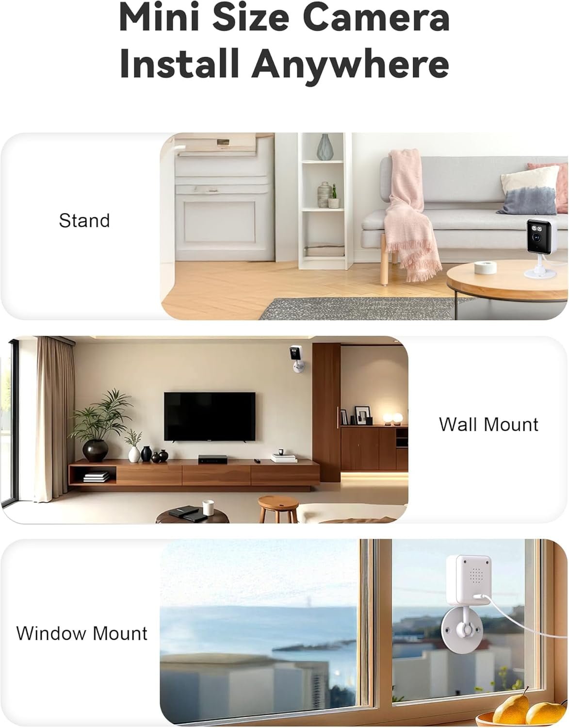 2K Cameras for Home Security, 2.4/5GHz Wi-Fi 6 Indoor Camera for Dog/Pet/Nanny/Baby, AI Text Recognition, Smart Search, Color Night Vision, 2 Way Talk, Human Detection