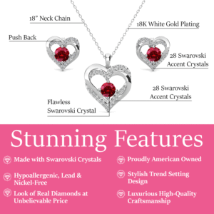 Alternative view of Cate & Chloe Forever January Birthstone 18k White Gold Plated Women Jewelry Set, Swarovski Crystals