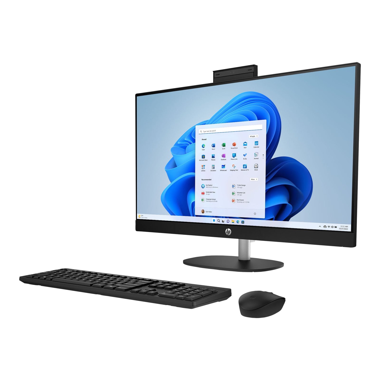 HP 27 inch Touch All-in-One Windows Desktop AMD Ryzen 7-7730U 12GB RAM 1TB SSD Jet Black - Image 4