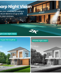 Losei Home Security 4K 8MP Outdoor Night Vision, Motion Detection,IP66 Weatherproof, Two-Way Audio Camera, Gray - High Quality Product Image