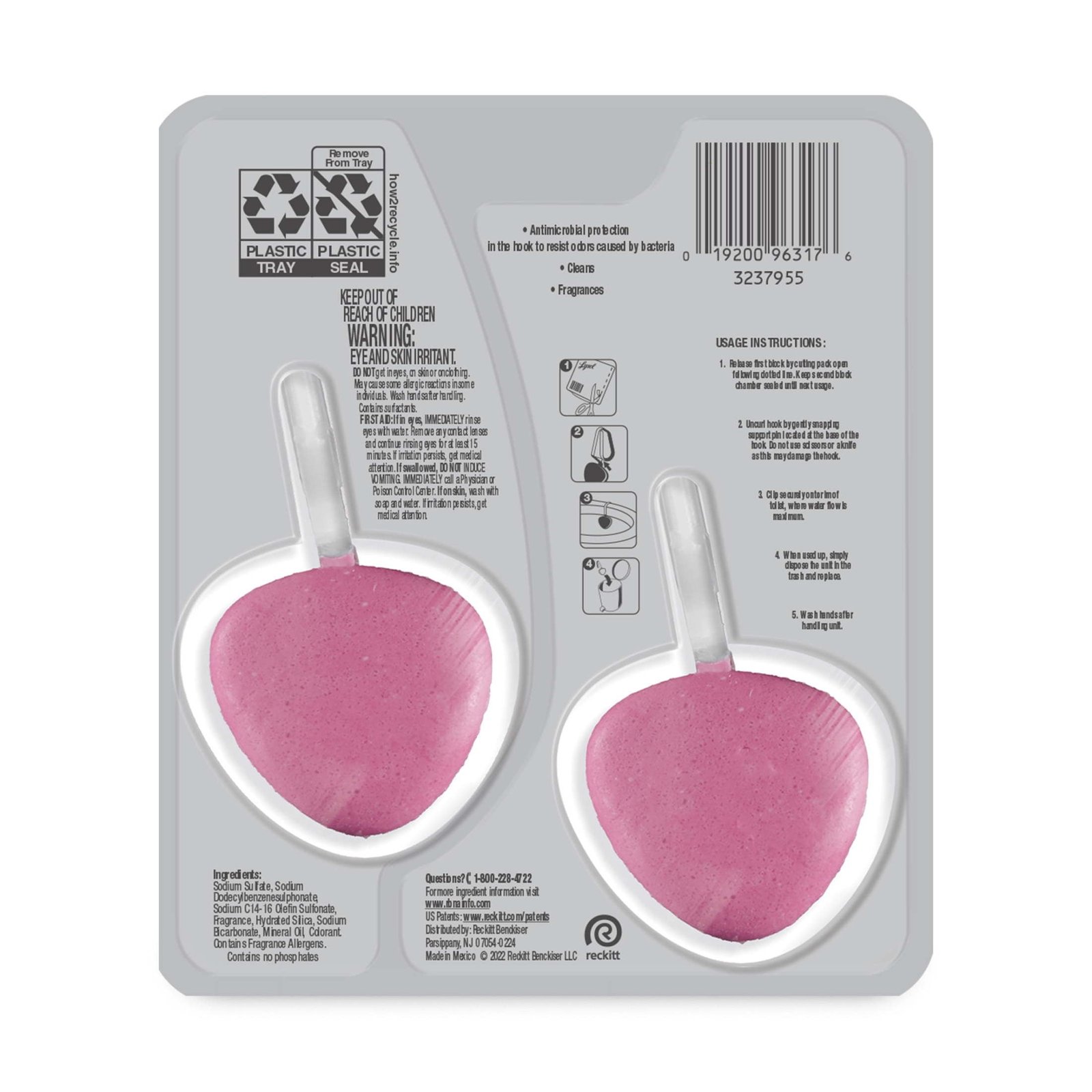 Lysol® Automatic Toilet Bowl Cleaner, Brand New Day, Mango & Hibiscus, 2 count - Image 3