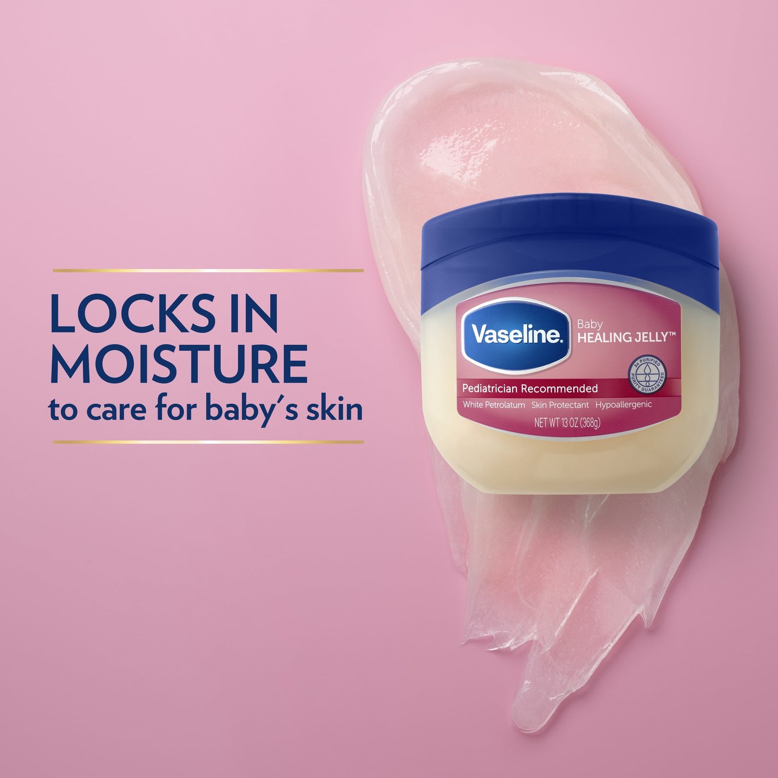 Vaseline Hypoallergenic Baby Oil Diaper Rash Cream Healing Petroleum Jelly, 13 oz - Image 4