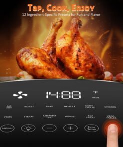 ROSVOVO Air Fryer 6-Quart with Viewing Window 12-in-1 Functions Digital Cooker for Crispy Fries Roasted Chicken Wings, 400°F Max Temperature, White - High Quality Product Image