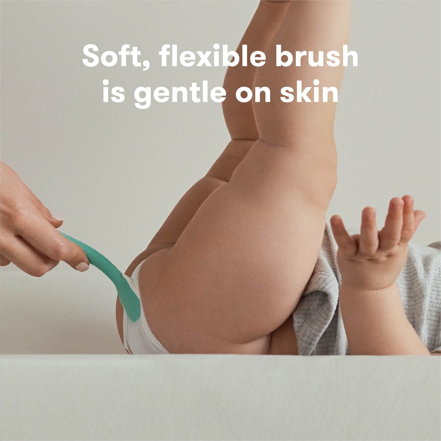 Frida Baby Silicone Diaper Rash Cream Booty Brush, Blue - Image 3