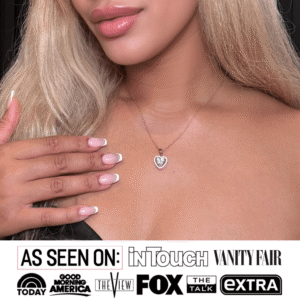 Alternative view of Cate & Chloe Amora 18k White Gold Plated Heart Pendant Necklace with Simulated Diamonds for Women