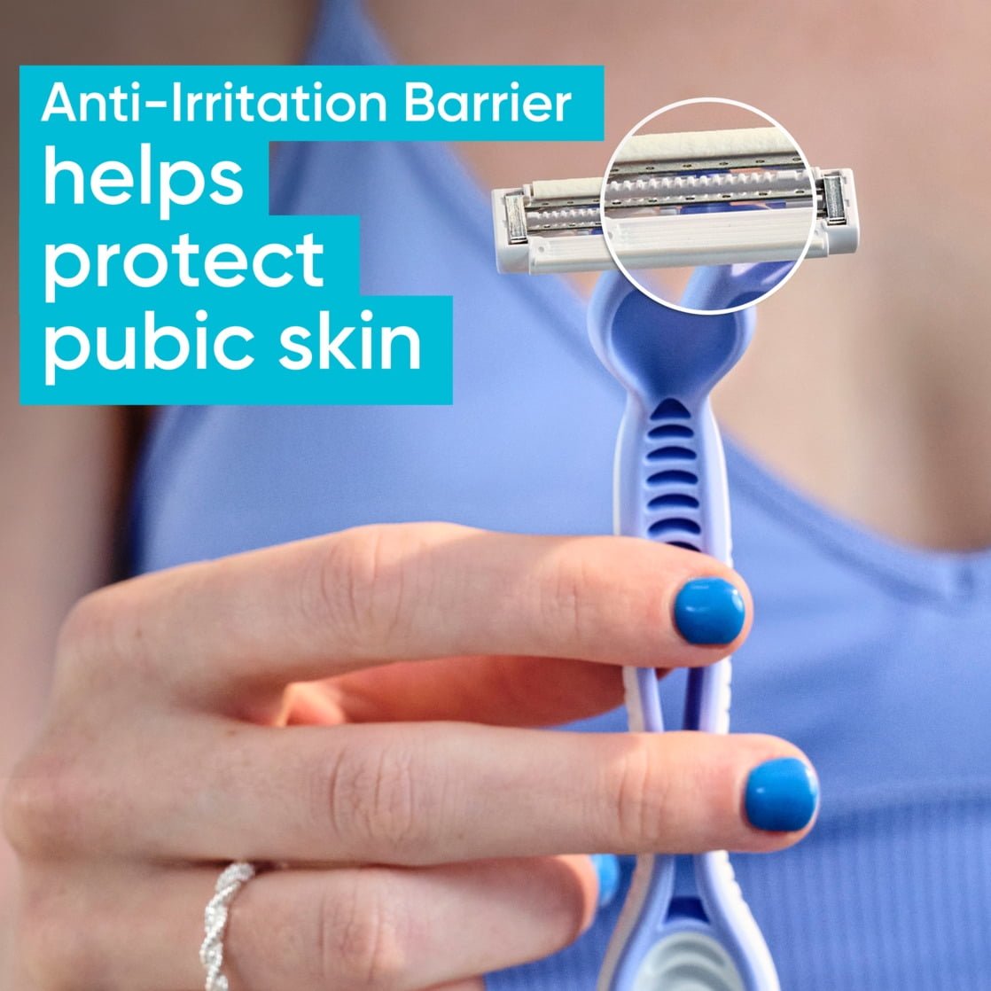 Venus for Pubic Hair & Skin Women's Disposable Razor, 4ct, Multi-Color - High Quality Product Image