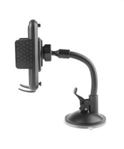 onn Car Phone Mount with Suction Cup for Windshield and Dashboard, 360° Viewing, Compatible with iPhone and Smartphones, Black - High Quality Product Image