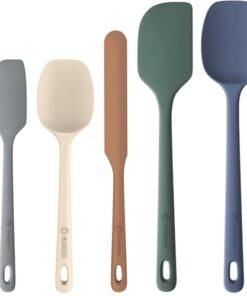 Alternative view of 5 Pieces Silicone Spatula Set, Food Grade Rubber Spatula, Upgrade Strong Handle with Ergonomic Grip, Heat Resistant Up to 600°F for Nonstick Cookwa...
