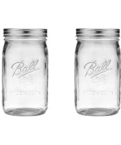 Alternative view of Ball Wide Mouth Glass Mason Jars with Lids and Bands, Used for Canning, Pickling, Juice, Jam, Jelly, Quart Size 32 Ounce