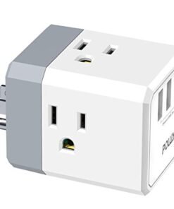 Alternative view of 3-Outlet USB Wall Charger and Extender with 3-Way Splitter, ETL Listed - for Home, Office, Cruise Ship