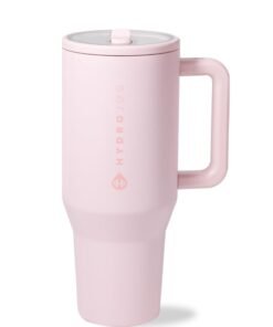 HydroJug Traveler - 32 oz Water Bottle with Handle & Flip Straw - Fits in Cup Holder, Leak Resistant Tumbler-Reusable Insulated Stainless Steel & R...