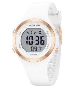 Alternative view of GOLDEN HOUR Waterproof Sport Women's Digital Chronograph Silicone Strap Watch
