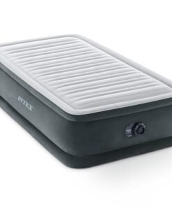 Alternative view of Intex 67765ED Dura-Beam Deluxe Comfort-Plush Mid-Rise Air Mattress : Fiber-Tech – Twin Size – Built-in Electric Pump – 13in Bed Height – 300lb Weig...