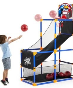 Alternative view of JOYIN Arcade Basketball Game Set with 4 Balls and Hoop for Kids 3 to 12 Years Old Indoor Outdoor Sport Play - Easy Set Up - Air Pump Included - Ide...