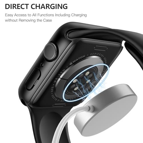 Misxi 2 Pack Tempered Glass Case Compatible for Apple Watch Series 11 (2025) Series 10 46mm, Screen Protector Cover for iWatch, Black - Image 6