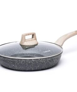 Alternative view of CAROTE Non Stick Frying Pan Skillet, Nonstick Granite Fry Pan with Glass Lid, Egg Pan Omelet Pans, Stone Cookware Chef's Pan, PFOA Free (Classic Gr...