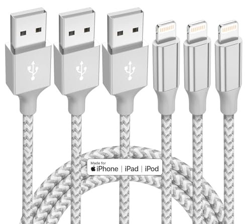 iPhone Charger 3 Pack 10 ft Apple MFi Certified Lightning Nylon Braided Cable Fast Charging Cord Compatible with iPhone 13 12 11 Pro Max XR XS X 8 ... - Image 2