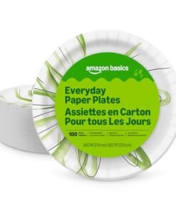 Alternative view of Amazon Basics Everyday Disposable Paper Plates, 8.62 Inch, Microwave-Safe, Cut Resistant, Soak-Proof, 100 Count, Packaging May Vary