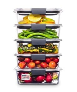 Alternative view of Rubbermaid Brilliance Tritan Plastic Food Storage Containers BPA Free Airtight Lids Ideal for Lunch Meal Prep & Leftovers Set of 5 (3.2 Cup)