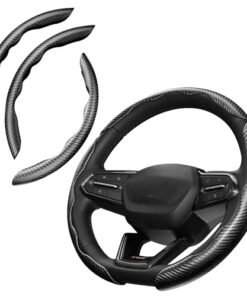 Alternative view of 3 Piece Carbon Fiber Steering Wheel Cover, Car Steering Wheel Cover for Men/Women, Anti-Slip, Comfortable Grip, Durable, Universal for 99% Car Inte...