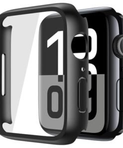 Alternative view of Misxi 2 Pack Tempered Glass Case Compatible for Apple Watch Series 11 (2025) Series 10 46mm, Screen Protector Cover for iWatch, Black