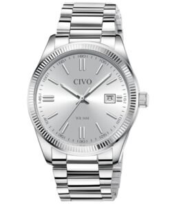 Alternative view of CIVO Analog Mens Watches Silver: Wrist Watches with Date Easy to Read - Dress Stainless Steel Watch for Men Gifts for Husband Father at Birthday An...