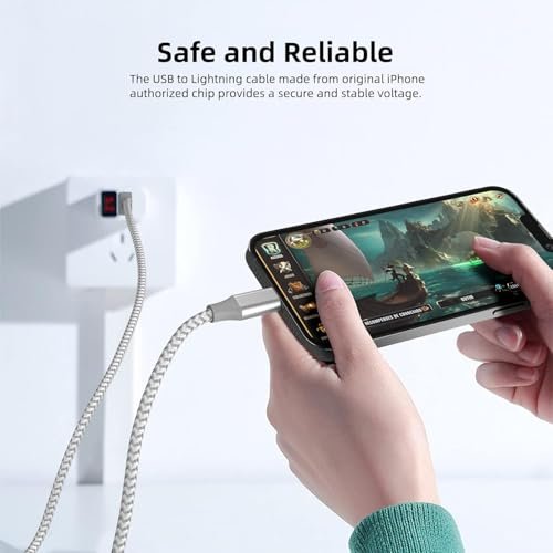 iPhone Charger 3 Pack 10 ft Apple MFi Certified Lightning Nylon Braided Cable Fast Charging Cord Compatible with iPhone 13 12 11 Pro Max XR XS X 8 ... - Image 6