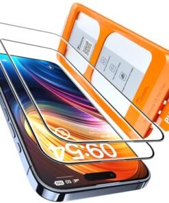 Alternative view of TOCOL for iPhone 15 Pro Max Screen Protector 9H Hardness Military Grade Shatterproof HD Tempered Glass for Full Coverage Easy Installation 2 Pack