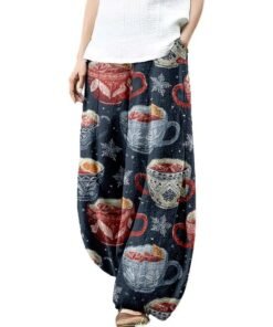 Women's Multicolor Mid-Calf Length Patchwork Style Harem Pants, Casual, Spring/Summer