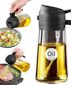 Alternative view of YARRAMATE 16oz/470ml Glass Olive Oil Sprayer for Cooking with Stickers, 2 in 1 Oil Dispenser for Kitchen Gadgets, Food Grade Premium Spray Bottle w...