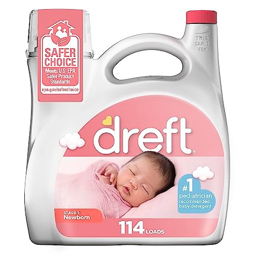 Dreft Stage 1 Newborn Baby Liquid Laundry Detergent, Gentle on Sensitive Skin, HE Compatible, 114 loads - Image 2