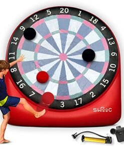 Alternative view of Swooc Games - Inflatable Giant Kick Darts (15+ Ways to Play) - Jumbo Soccer Dartboard w/Air Pump - Big Carnival Games - Giant Outdoor Games - Overs...