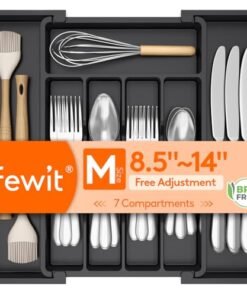 Alternative view of Lifewit Silverware Drawer Organizer, Expandable Utensil Tray for Kitchen, BPA Free Flatware and Cutlery Holder, Adjustable Plastic Storage for Spoo...