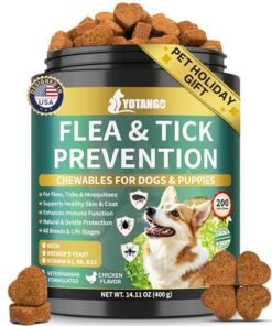 Alternative view of YOTANGO Flea and Tick Prevention for Dogs Chewable, 200 Soft Treats Natural Dog Flea and Tick Treatment Chewable, Oral Flea Supplement Chews, Skin ...