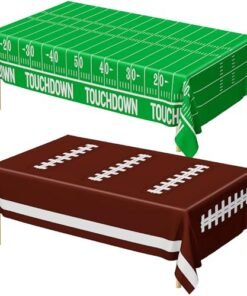 Alternative view of QZYL Football Party Decorations 2026, Disposable Football Tablecloth, 2 PCS Brown Green Decoration Runner, Game Day Theme Table Cloth, Plastic Tabl...