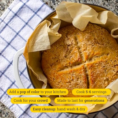 Lodge Essential Enamel Cast Iron Dutch Oven - Perfect for Bread Baking, Braising, Marinating & Slow Cooking - Features Moisture-Sealing Lid & Dual ... - Image 4