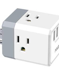 3-Outlet USB Wall Charger and Extender with 3-Way Splitter, ETL Listed - for Home, Office, Cruise Ship