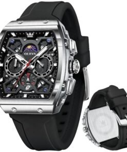 Alternative view of OLEVS Mens Watches Stylish Chronograph Waterproof Luminous Silicon Strap Multifunction Watches for Men Business White Men Wrist Watch