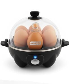 Dash Rapid Egg Cooker - Boiler, Poacher & Steamer - Includes Measuring & Recipe Guide - Dishwasher Safe - BPA Free - Holds 7 Eggs, Black