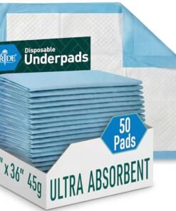 Alternative view of MED PRIDE Disposable Chux Pads 23in X 36in, Super Absorbent Bed Pads for Incontinence, Underpads for Adults, Kids, Pets  Blue/White)