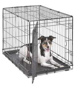 Alternative view of MidWest Homes for Pets 30-Inch iCrate for Medium Breeds, 21-40 lbs, Single Door Folding Dog Crate with Divider Panel, Leak-Proof Tray & Secure Latc...